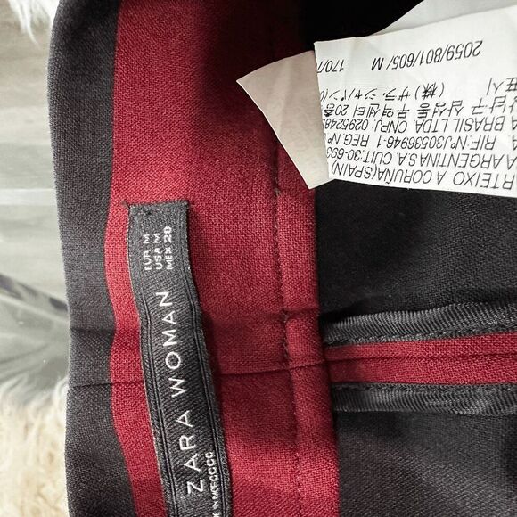 Zara Black and Red Striped Mini Skirt Size Medium - Picture 7 of 10